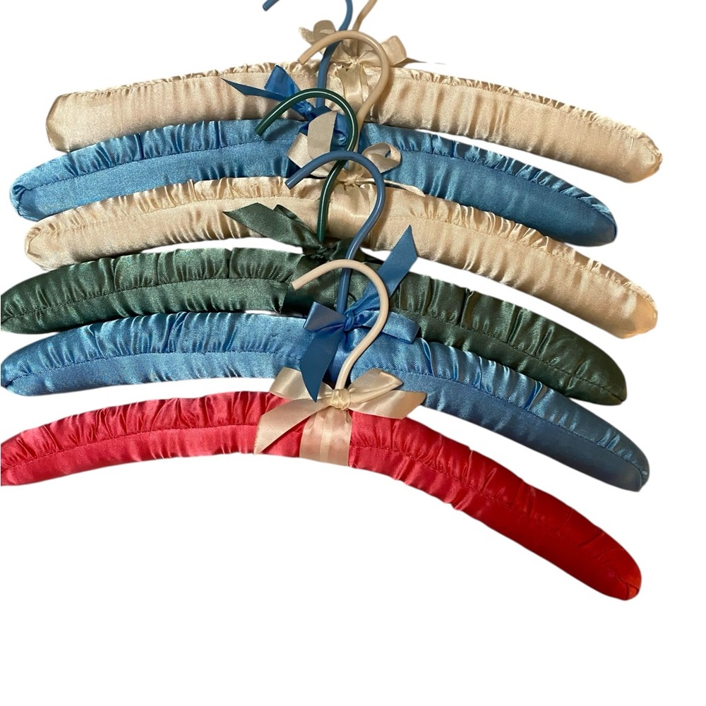 Set Of 6 Colorful, Padded Hangers